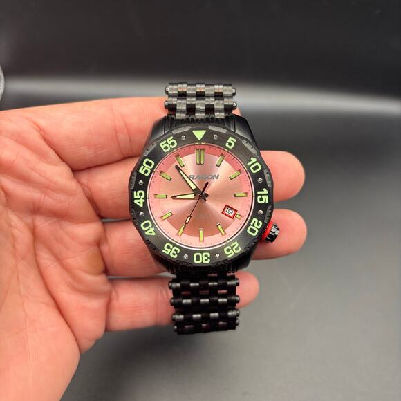 Aragon Sea Charger Pink Dial Automatic 44mm Men’s Watch Limited Edition 28/50 - Picture 11 of 17